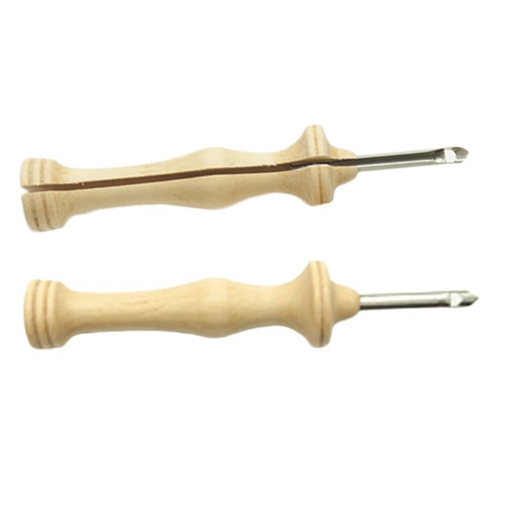 Poinçon de broderie en tricot, 2 tailles, aiguille, fente latérale, accessoires de couture, poignée en bois, outil de tissage, 1 pièce
