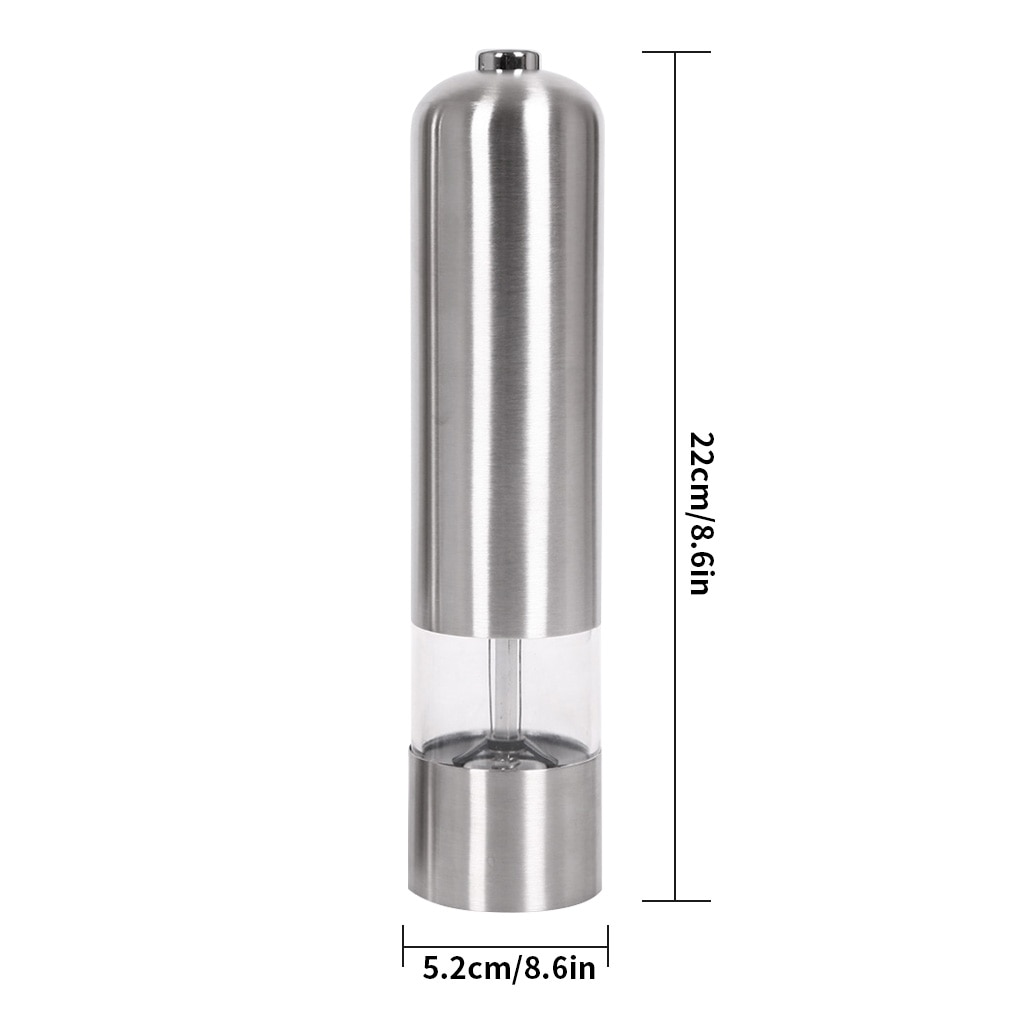 Electric Grinder Stainless Steel Pepper Mill Pepper Grinder Adjustable Automatic One-handed Operation Pepper Milling Tool