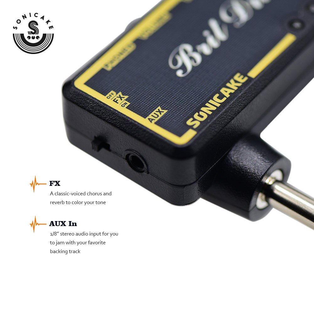 SONICAKE Amphonix Brit Drive Effects Pedal Guitar Headphone for Pocket Amplifier Mini Amp With Built-in Overdrive
