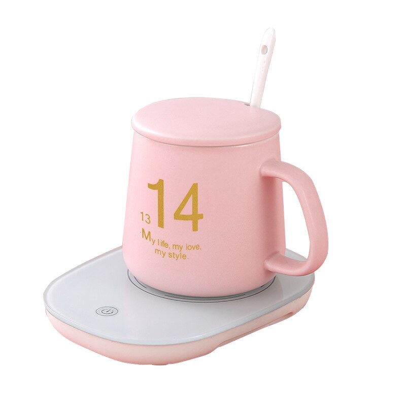 Original portátil taza de grano 220V calentador de calor taza para bebidas tapete mantener la bebida calentador tazas montaña botella de bebé calefacción eléctrica: pink