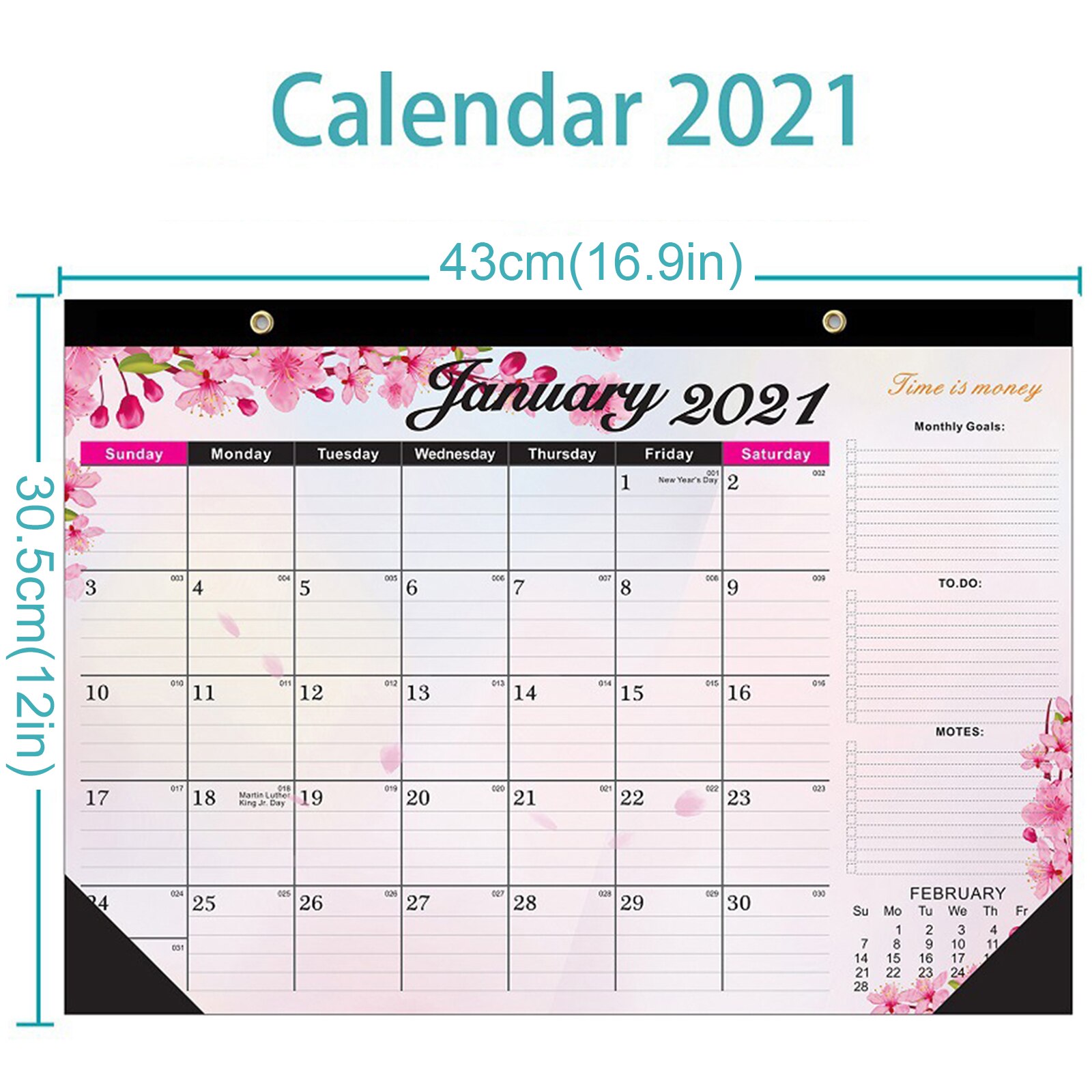 Calendar Planner Schedule Twin-Wire Bound You Can Get More Done In Less Time Stationery Large Blocks With Julian Dates