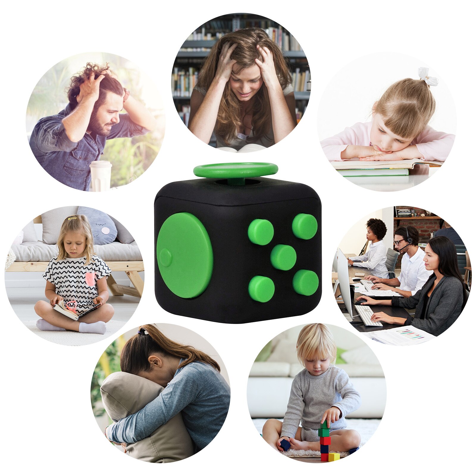 Decompression Toy Anti-Anxiety Children Desk Decompression Cube Button Sound Rolling Joystick Button Decompression Toy