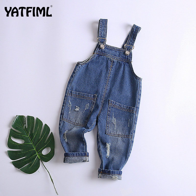 Yatfiml Lente Herfst Denim Overall Voor Baby 'S Overall Voor Meisjes Jongens Pocket Jeans Combineert Voor Kinderen 0 -3T