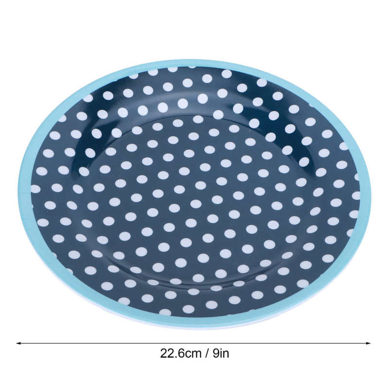 Salad Plates 4Pcs 9in Food Dish Fruit Salad Dessert Plate Tableware Kitchen Accessory for Home