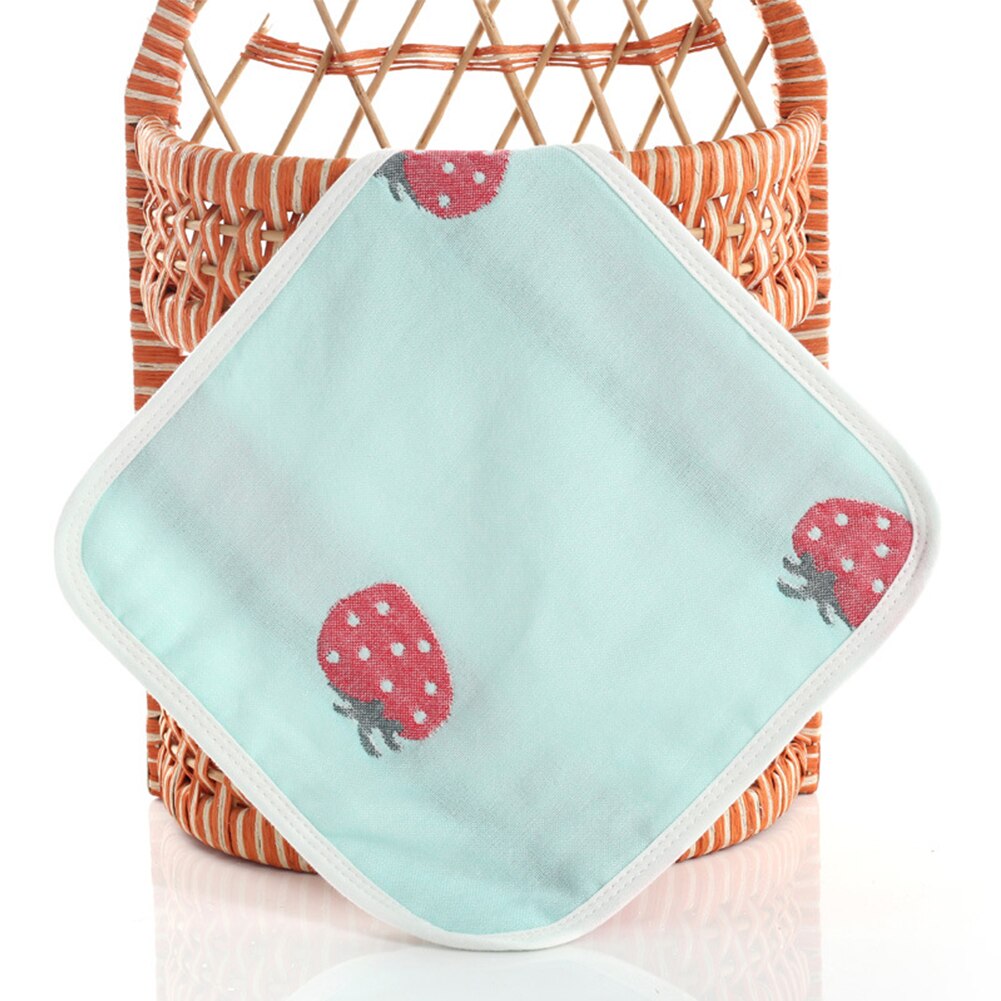 Pasgeboren kind baby jongen meisje katoenen handdoek vierkant 6 lagen gaas cartoon haak slabbetjes goed ademend schattig zoet boerendoekje: A