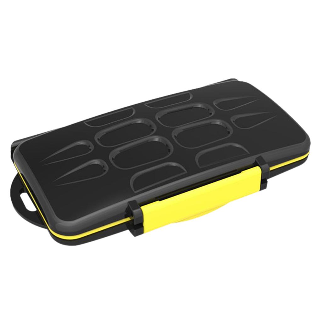 Waterproof Memory Card Case Integrated Shockproof 2SD 12TF Large Capacity Storage Box Yellow Red