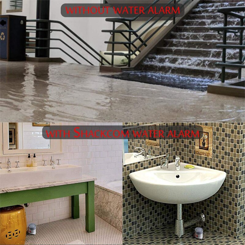 Basement Water Leak Detector Alarm, Flood Sensor for Water Leakage Detection, 110DB, Wireless, Waterproof and Battery-Operated,