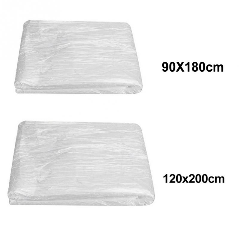 100pcs Portable Couch Cover Plastic Waxing Protection Spa Bed Sheets Waterproof Transparent Massage Tables Disposable Use DIY