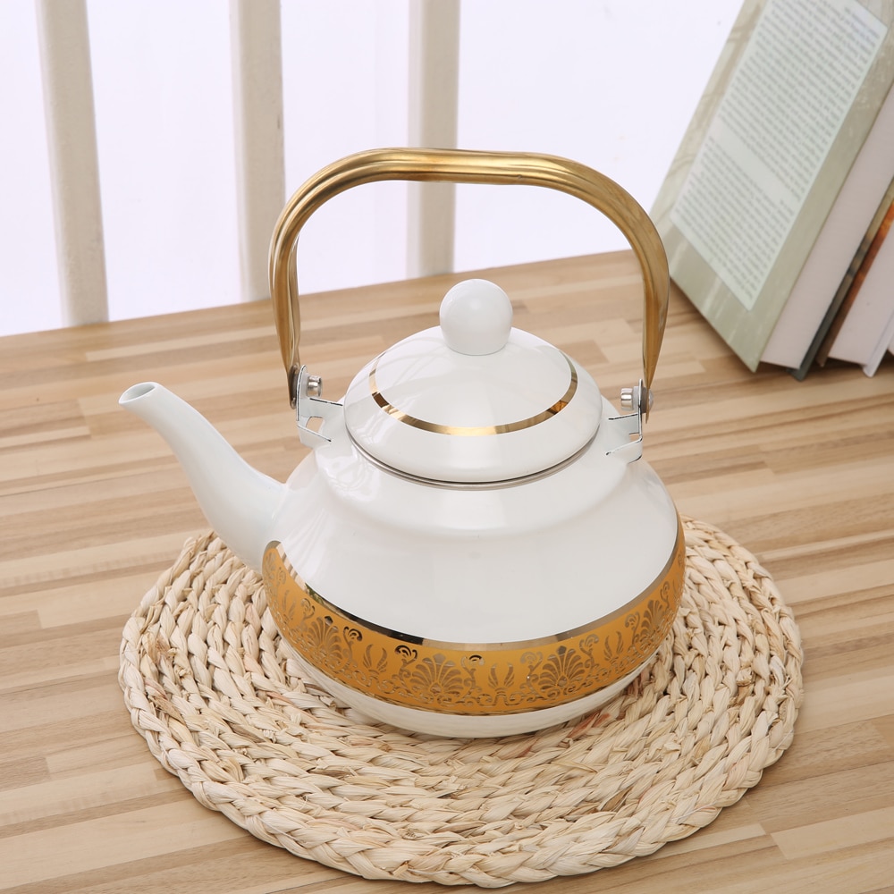 Waterkoker Dikke Emaille Pot Gouden Bloem Waterkoker Theepot Jug Braadpan Pot Inductie Kookplaat Gas Algemene Purpose