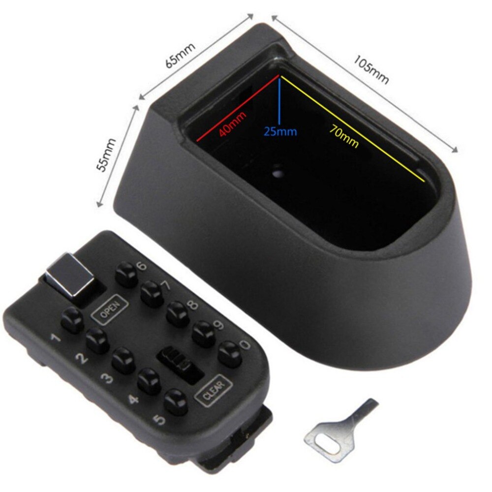 Wall Mounted Outdoor Key Storage Lock Box 10 Digit Push-Button Combination Password Key Safe Box Resettable Code Key Holder NEW