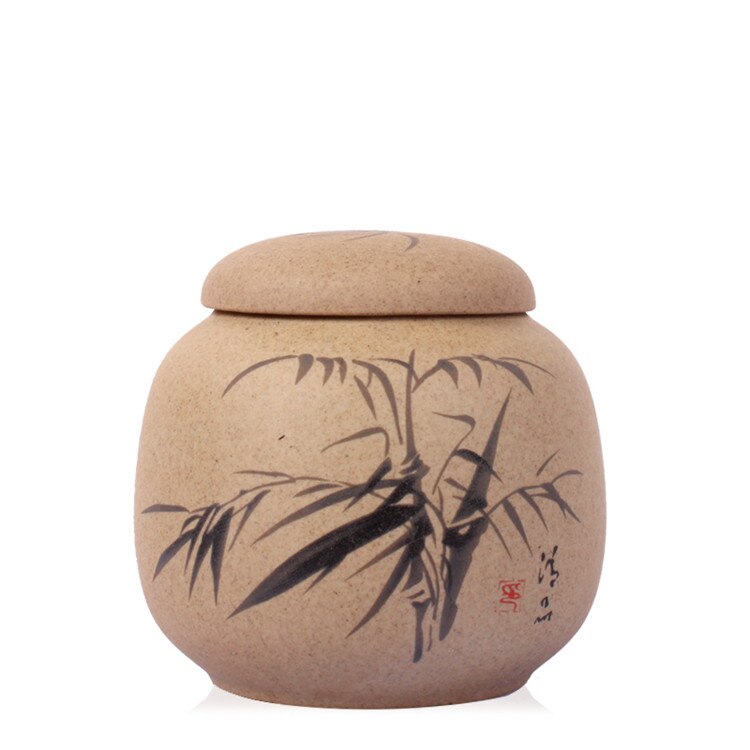 Boîte à thé Kongfu | Coffres traditionnels chinois de stockage de thé en porcelaine peinte à la main, nourriture Puer, poterie, thé vert: Bamboo Pottery