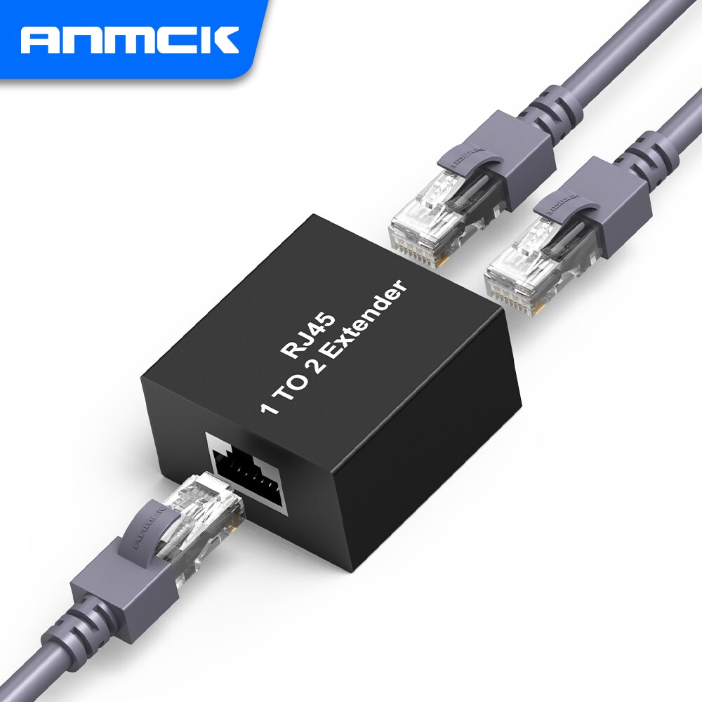 Anmck 40Gbps RJ45 Adapter Female Extender Plug CAT5E/6/8 Network Connector RJ45 Wall Plated Ethernet Cable Extension Converter