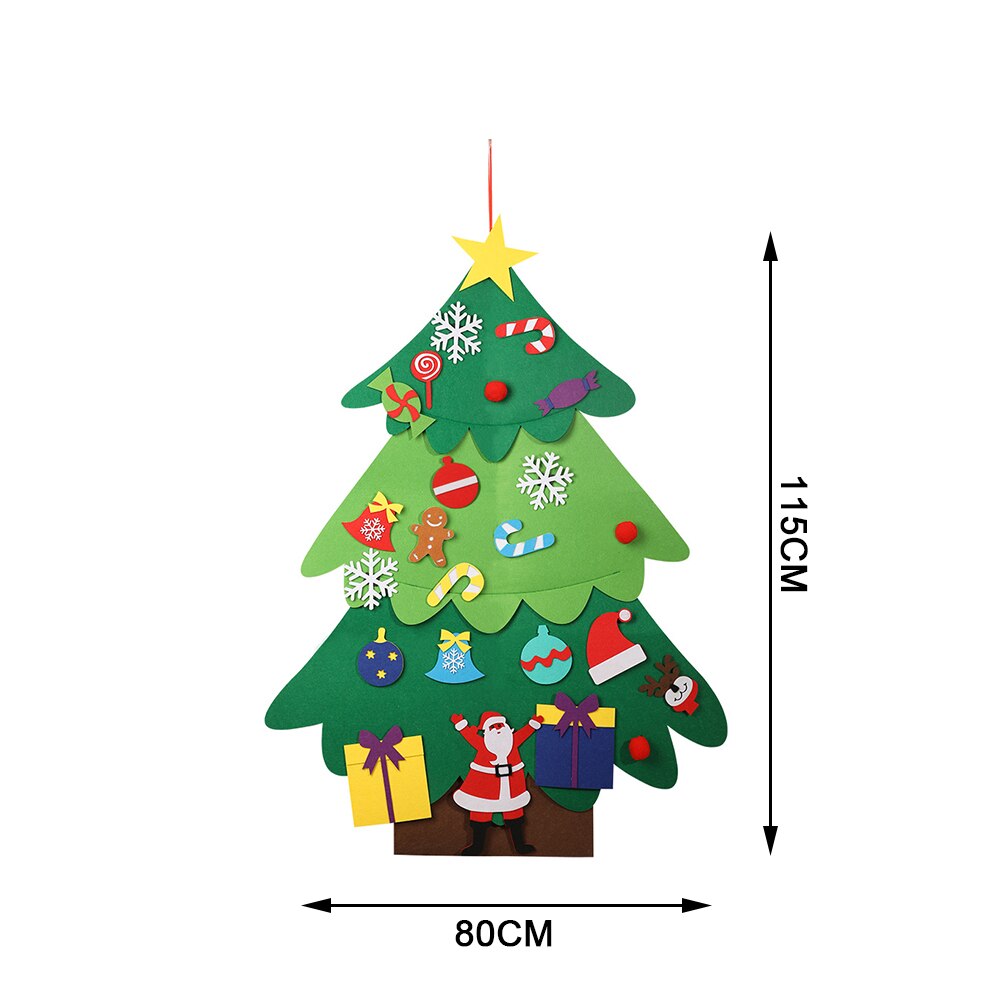 3D bricolage feutre arbre de noël avec éclairage maison décoration de noël enfant de noël jouets nouvel an Navidad décorations de noël: Santa Claus