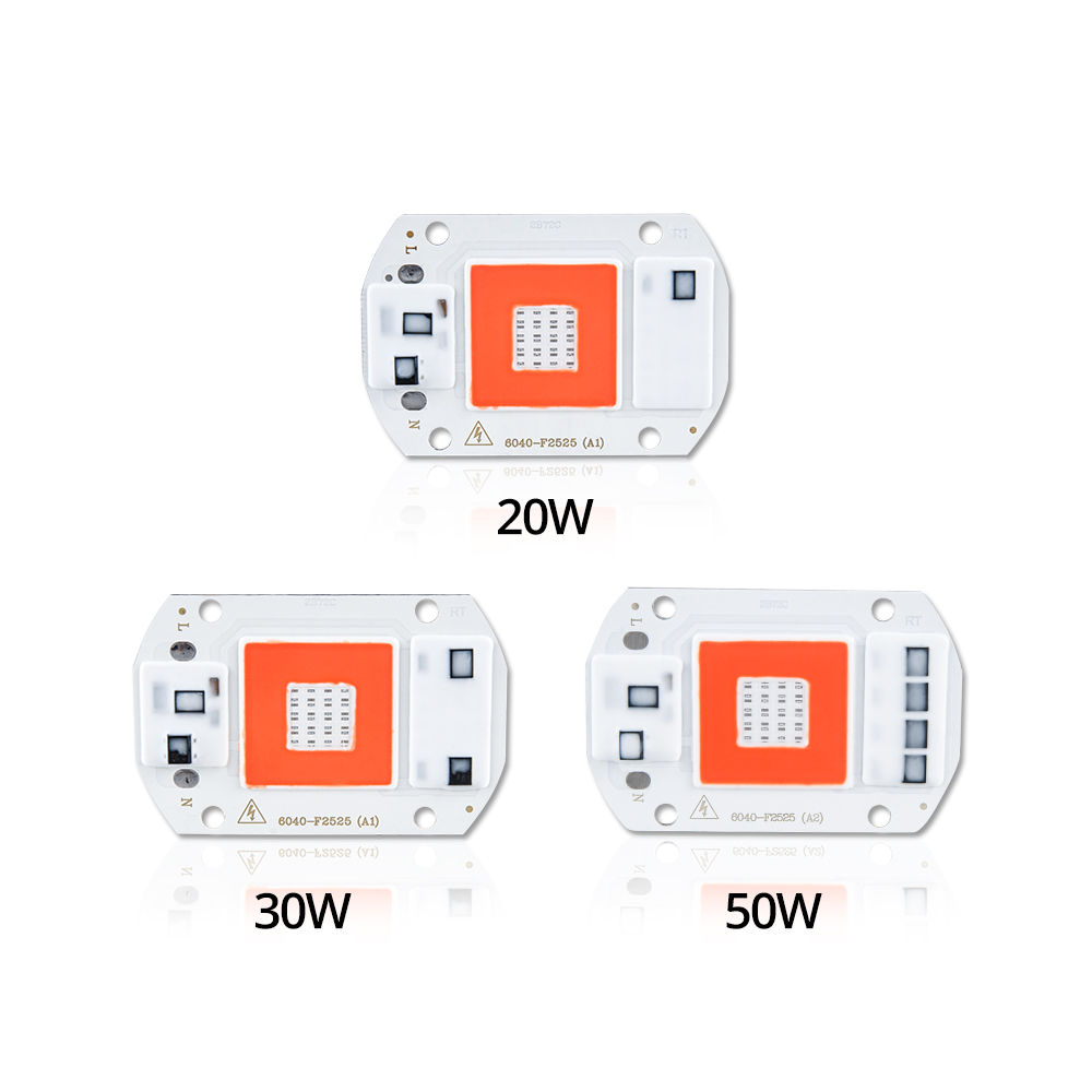 220V 110V Full Spectrum Led Licht Groeien Cob Chip 50W 30W 20W Led Kralen Diy groei Licht Voor Planten Zaaien Bloem Rood + Blauw