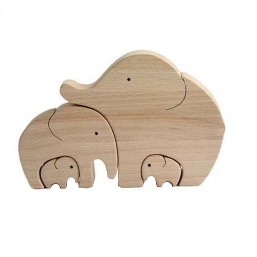 1Pcs Display Mold Houten Olifant Moeder En Kind Beste Moeder In De Wereld Gedrukt Hout Desktop Ornament Voor kids: 3