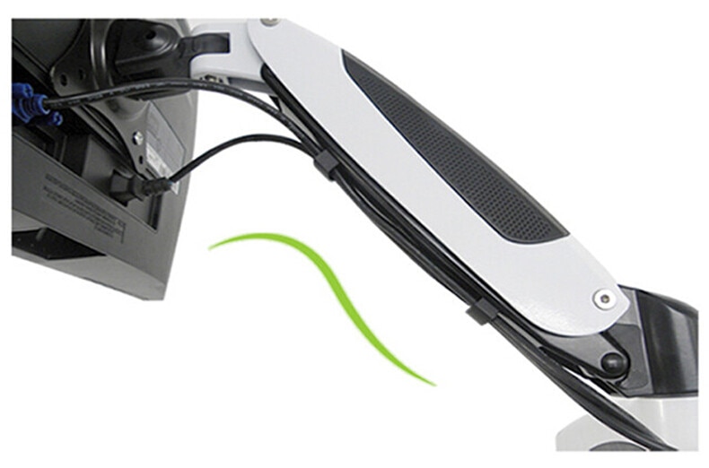 GM111W Aluminum Gas Spring 360 Degree Full Motion Height Adjustable LCD LED Monitor TV Wall Mount Bracket Arm