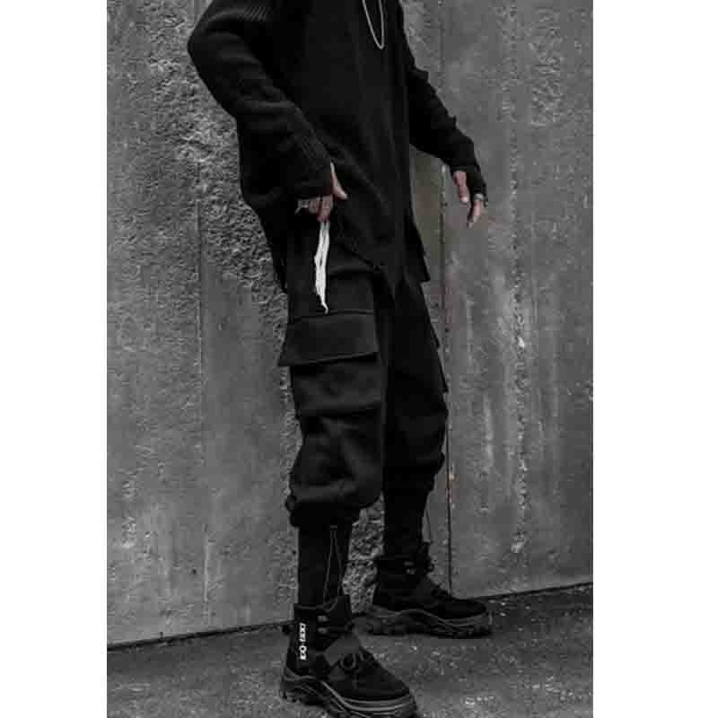 Afslappet dag arbejdstøj leggings mærke efterår vinter hip hop personlighed mørk løs stil funktion alsidig