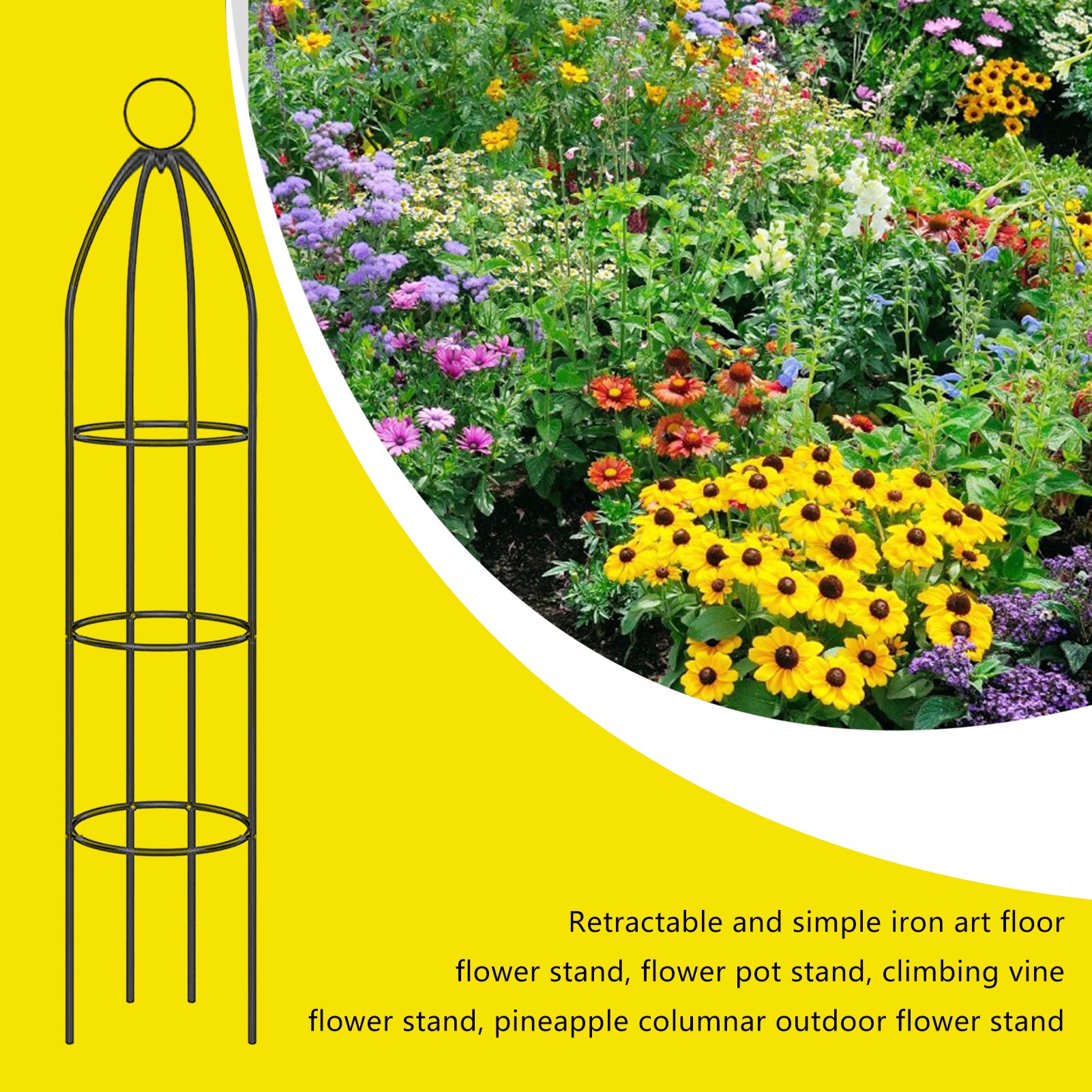 Estante de hierro desmontable para plantas trepadoras, marco de soporte para cultivo de flores y verduras, enrejado para jardín al aire libre, decoración de jardín