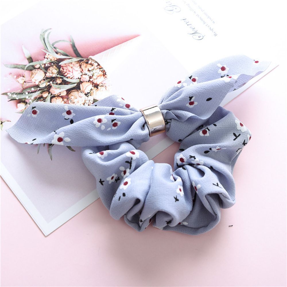 Kvinnor håraccessoarer hår scrunchie rosetter hästsvanshållare hårband godis färg rosett knut scrunchy flickor hårslipsar: Ljuslila tryck