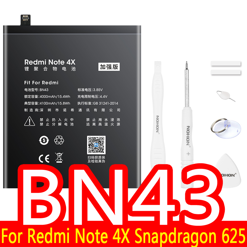 NOHON-batería BM4E BM3B BM3E BM3L BM3M BM4Q BM22 BM36 BM39 BM46 BM47 BN31 BN41 BN43 BN45 BN4A para Xiaomi Mi POCOPHONE F1 F2 Pro: BN43