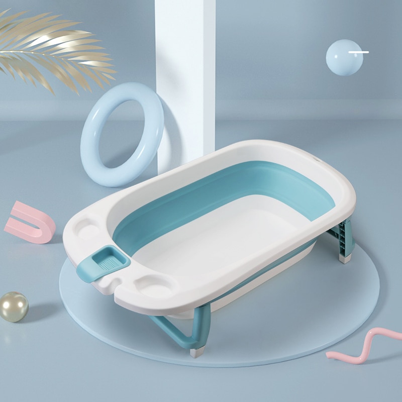 Foldable Bathtub Portable Plastic Tub Bebe Basin Kids Baby Bath Tub