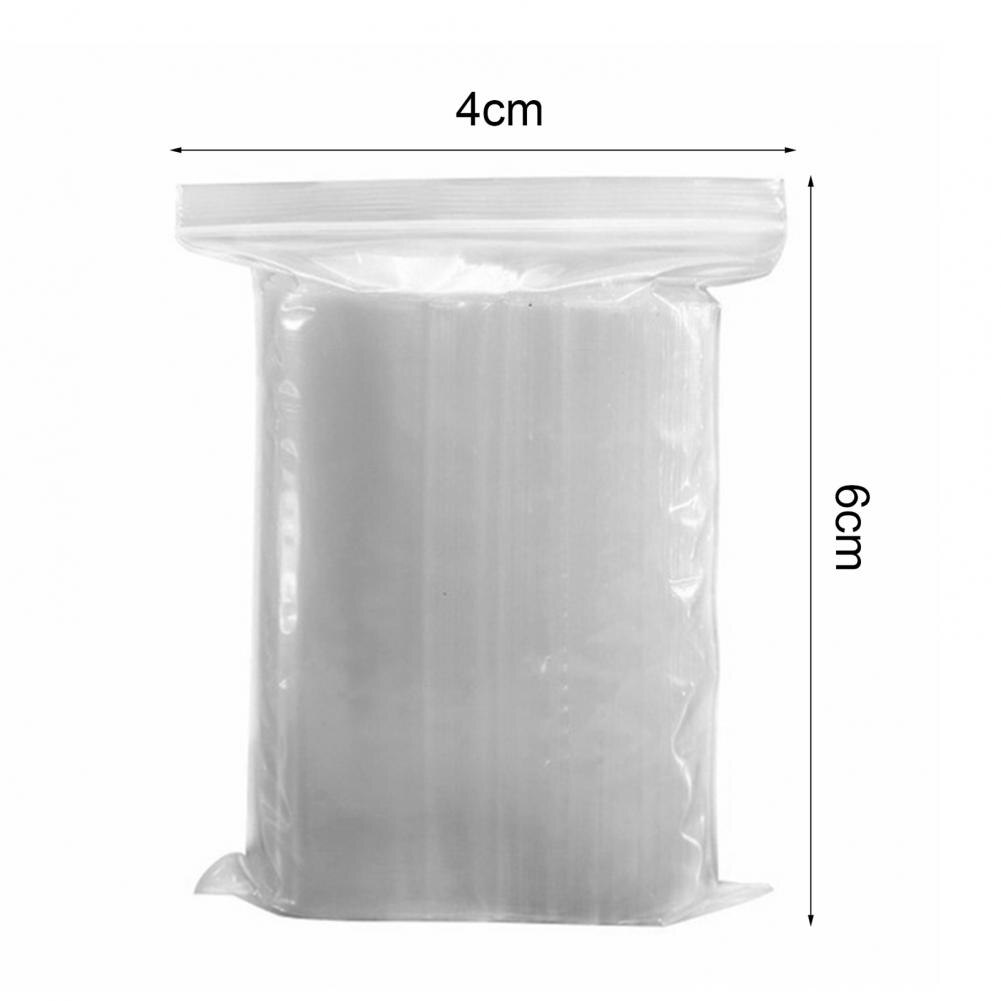 100Pcs Transparent Ziplock Bag Thick Reusable Clear Plastic Bag for Daily Use Food Storage Bag Kitchen Storage Food Organizer