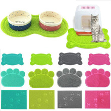 1 stücke Haustier Hund Welpen Katze Fütterung matt Pad Nette PVC Bett Schüssel Schüssel Lebensmittel Futter Platzierung Katze Wc matt