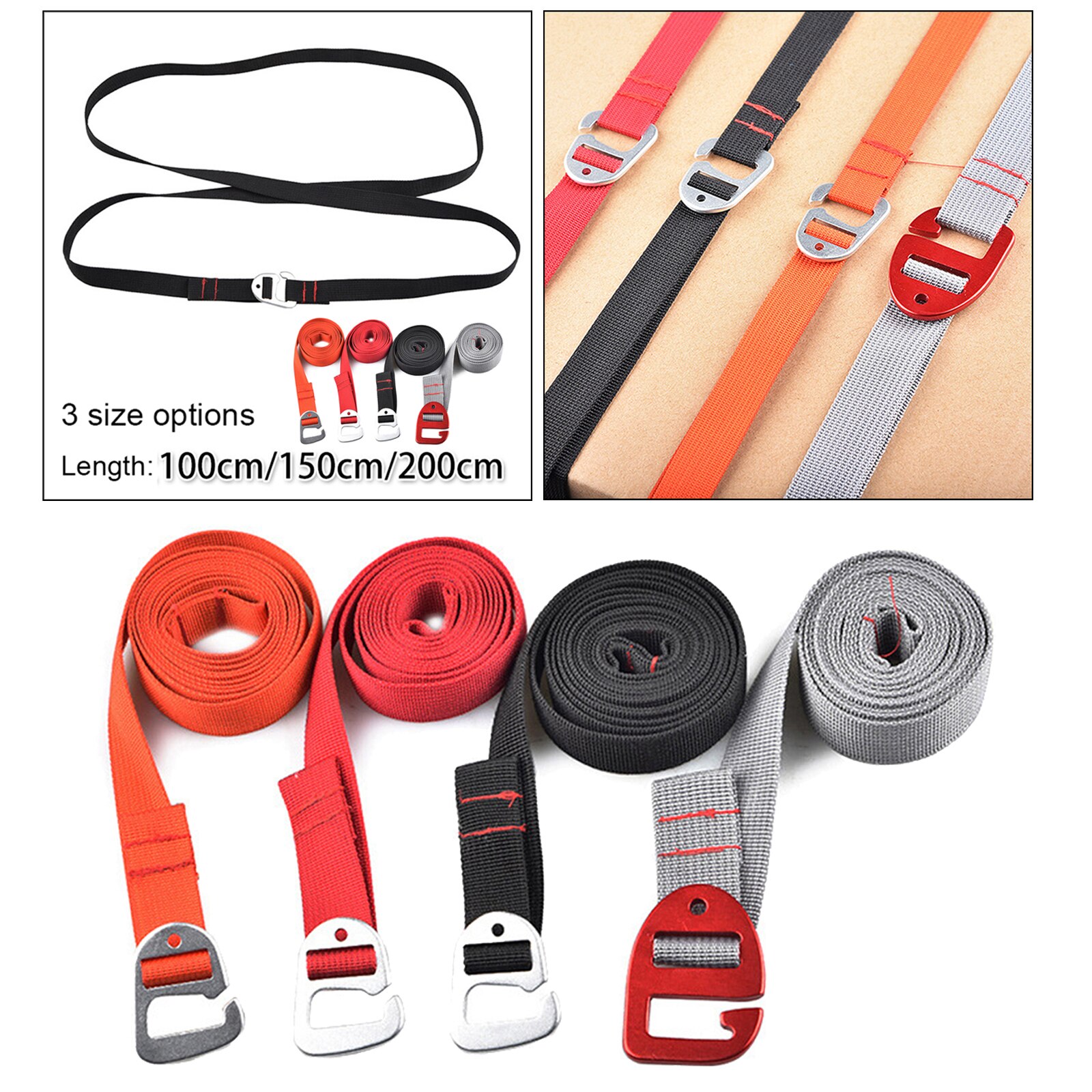 Heavy Duty Luggage Straps for Suitcases Packing Belts Travel Accessories Adjustable Bag Strap with Hook Closure