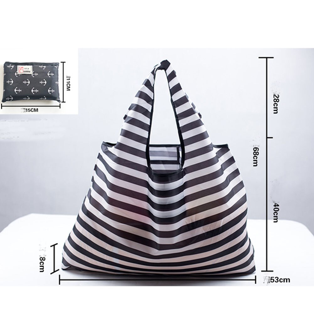 Unisex øko shopping rejse skuldertaske oxford tote håndtaske folde genanvendelig tegneserie