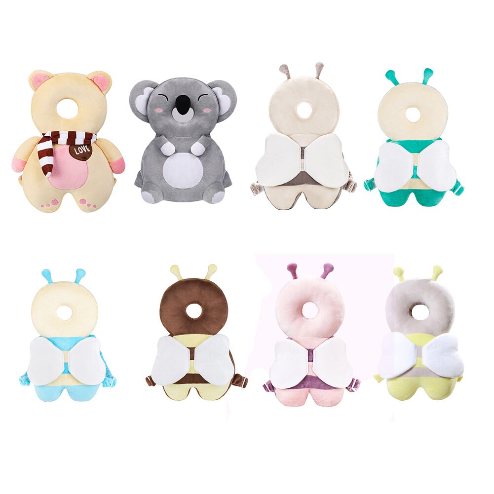 Nyfött barn baby huvudskydd pad kudde nackstöd tecknad mjuk säkerhet kuddar ängel fjäril ryggsäck fall skydd