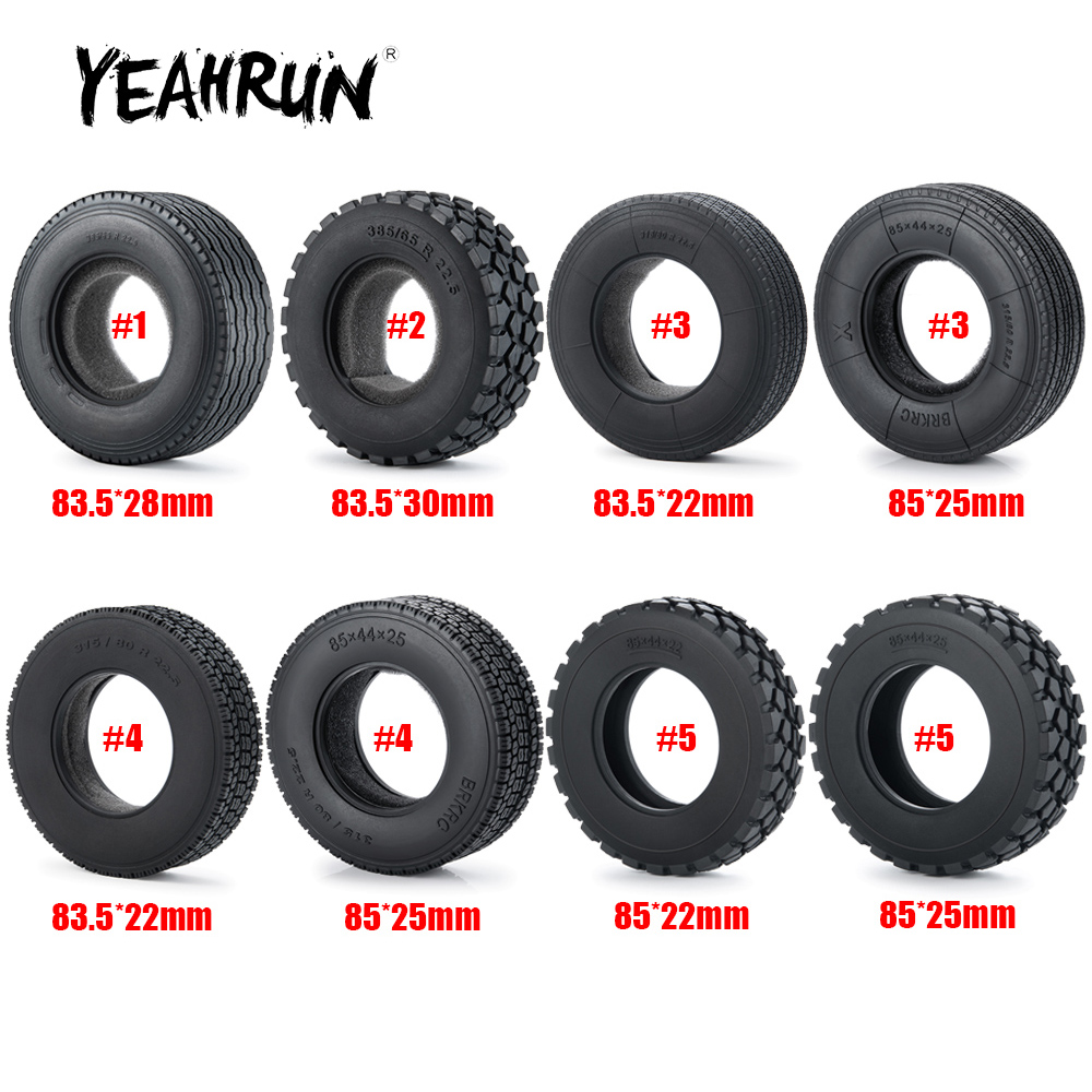 YEAHRUN 22/25/28/30mm neumáticos de goma neumáticos de ruedas para Tamiya 1/14 RC remolque Tractor camión llantas delanteras y traseras accesorios parte