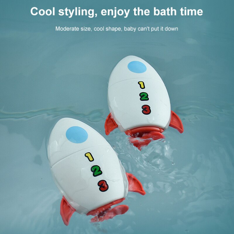 Leuke Cartoon Raket Bad Speelgoed Kinderen Grappige Strand Water Play Game Windup Raket Speelgoed Kids Vroege Educatief Speelgoed Verjaardag