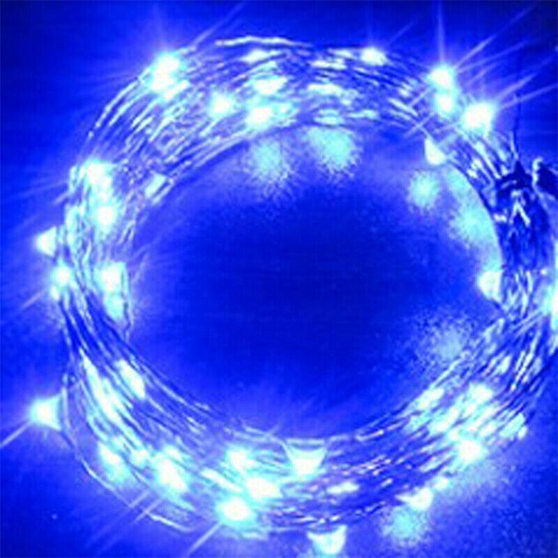 1M LED Wijnfles Cap Kurk Koperdraad String Silver Wire String 10 LEDs Waterdichte Kleur Festival Party lights String: Blauw