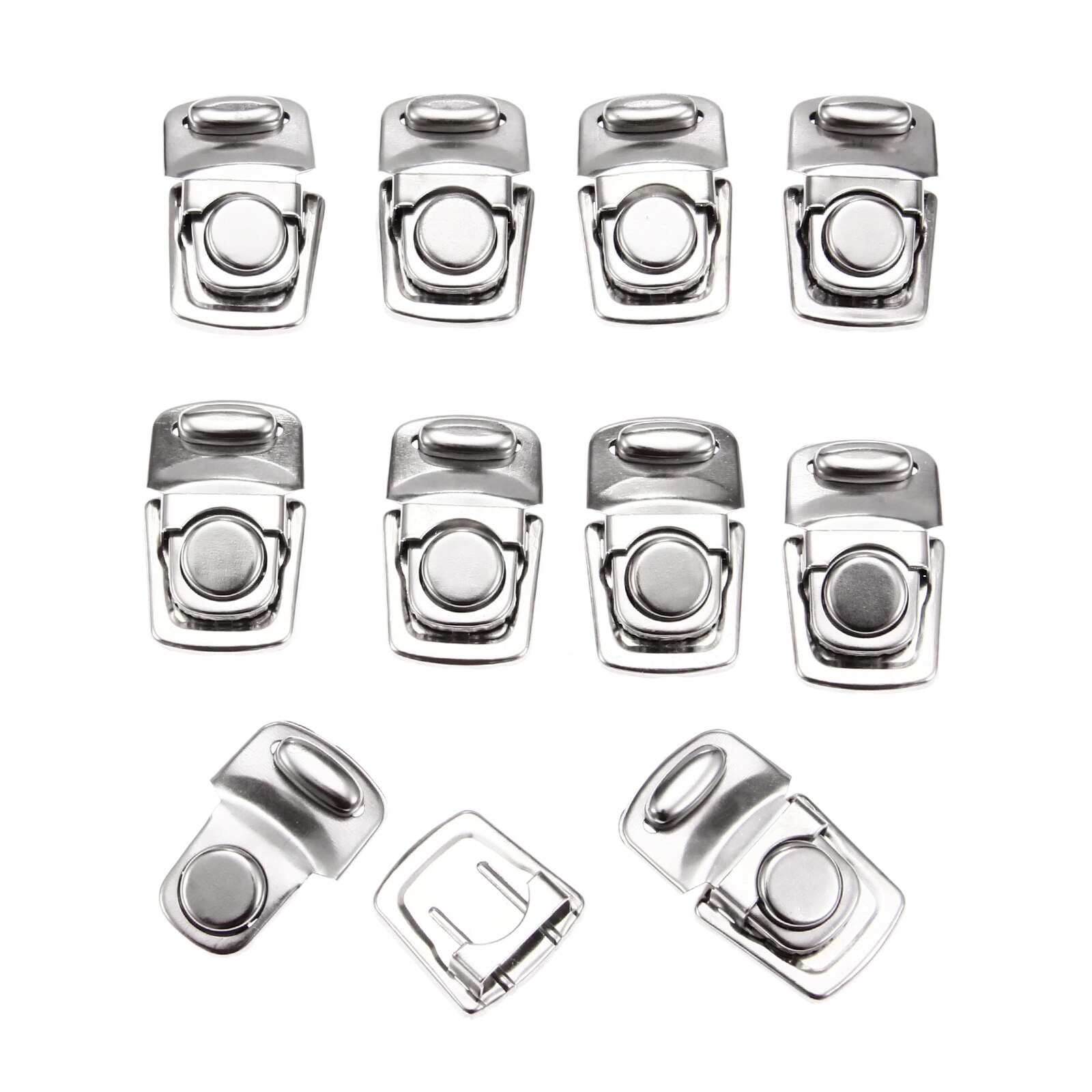 10/2Pcs Silver Bag Clasps Metal Box Lock Buckles Hasp Latch Jewelry Case Wine Boxes DIY Handmade Bags 28*45mm/1.10*1.77in: 10pcs