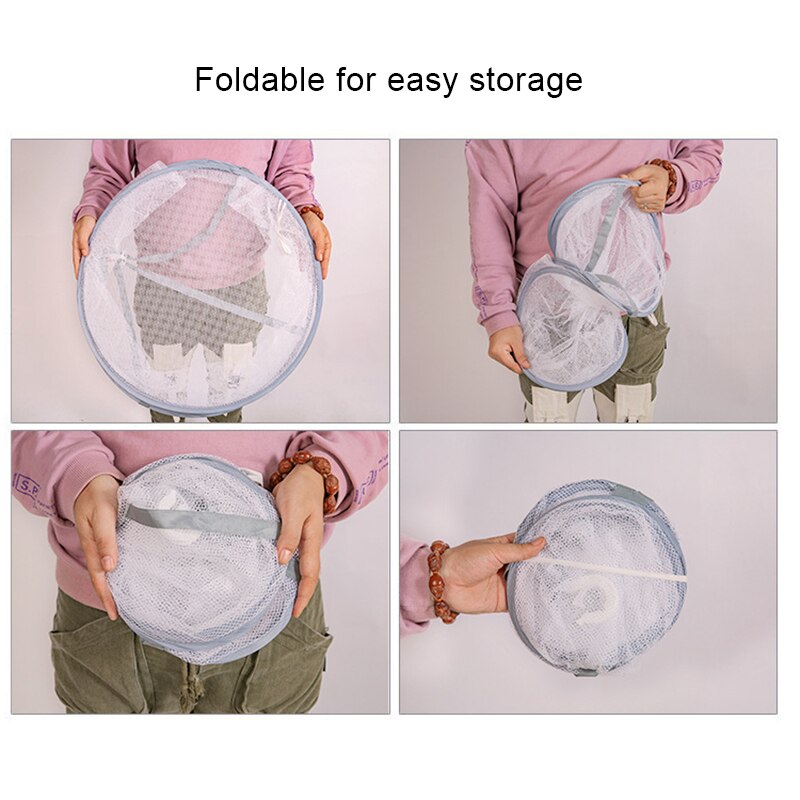 Rand Single-Layer Kleren Mand, Double-Layer Vouwen Grote Kleding Netto, wind-Proof Rack Kleding Netto Zak Kleren Drogen Mesh