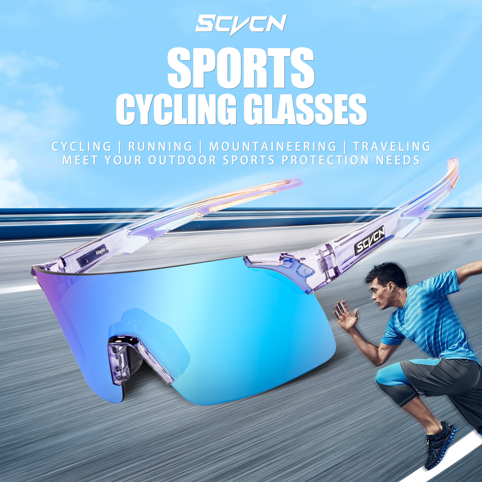 Neue scvcn Herren Fahrrad Sonnenbrille Frauen Fahrrad Brillen uv400 Gold Farbe Sport brille Brille Fahrrad Mountainbike Brille