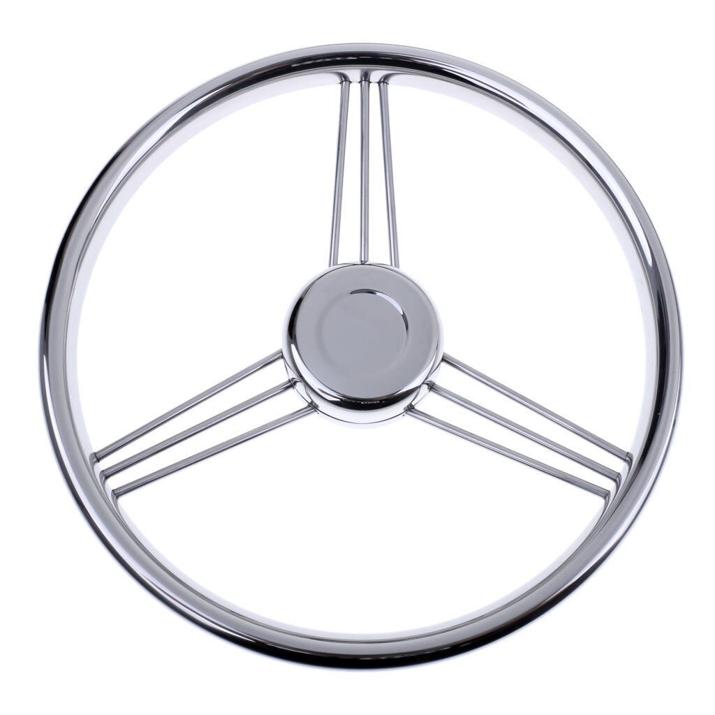 Slitesterk båt rustfritt ratt med knott 3 eiker for marin yacht under vann