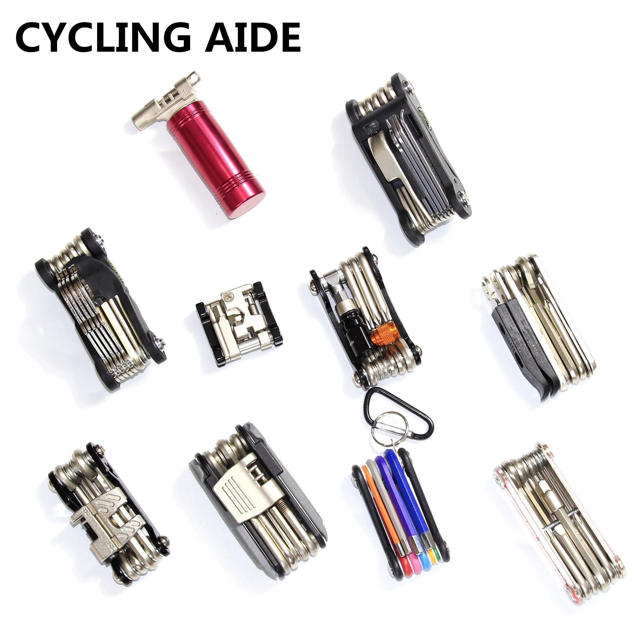 Fiets vouwgereedschap bandenreparatieset multitool fietssleutel schroevendraaier kettingsnijder fietsaccessoires