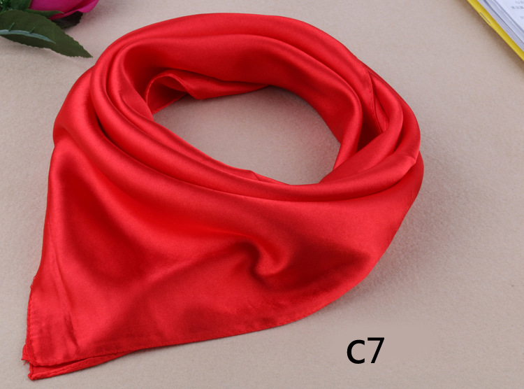 WZCX 60*60cm Frauen Einfarbig Seide Schal Frühling Herbst Neue Einfache Quadratische Schals Für Damen Weibliche schal: 07