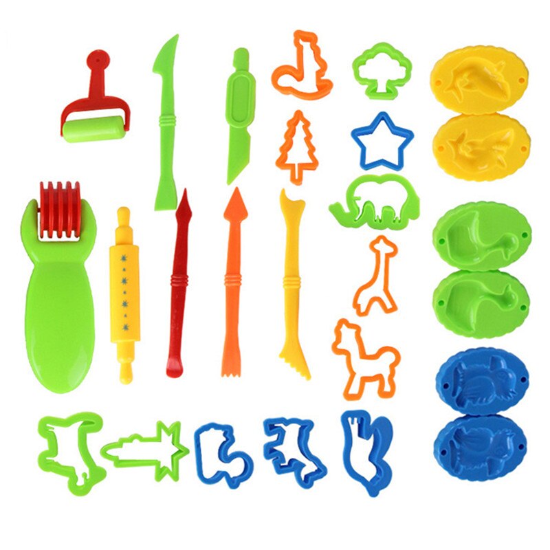 23Pcs Educatief Plasticine Mold Modeling Klei Kit Slime Speelgoed Voor Kinderen Plastic Play Deeg Gereedschap Set Speelgoed