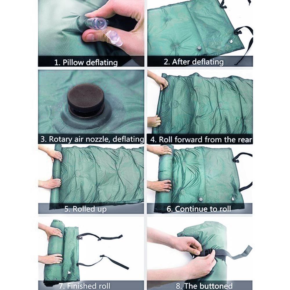 foldable outdoor camping splicable inflatable sponge sleeping pad 183 * 57 * 2.5cm Air Mattress Bag Camping Pad Picnic Beach Mat