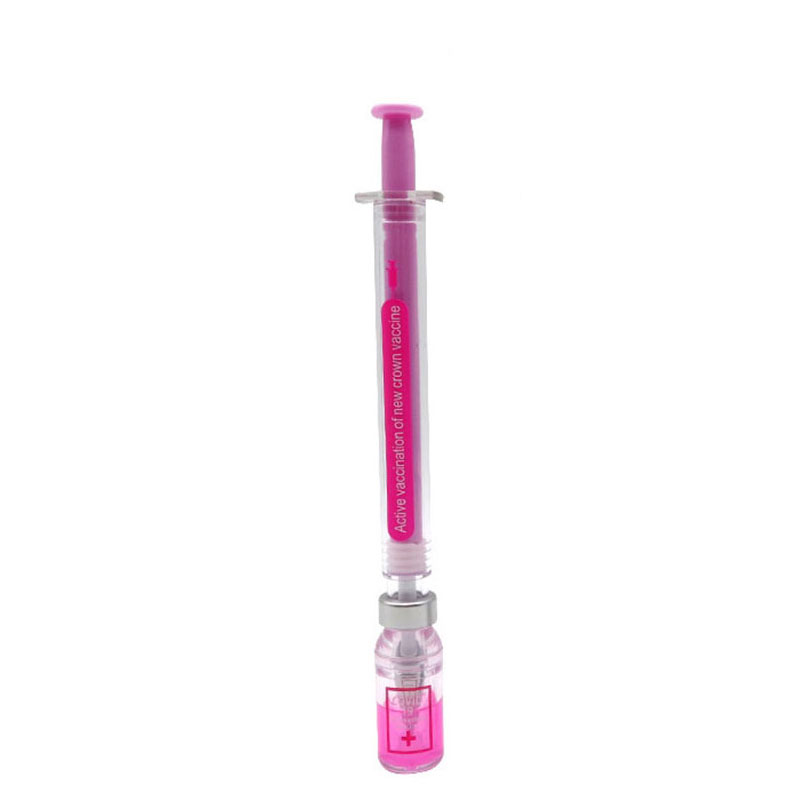12pcs Syringe Gel Pen Simulation Eliminates Injection Syringe Shape Ballpoint Pen Black Signature Pen Simulation Vaccine Pens: Yellow