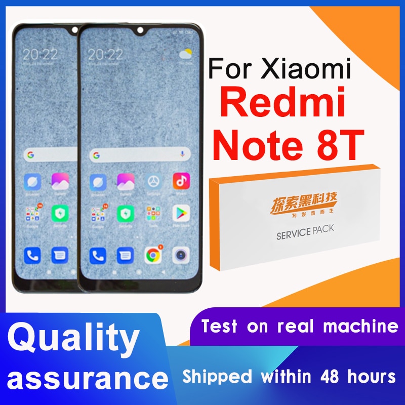 100% Tested 6.3" Display Replacement For Xiaomi Redmi Note 8T LCD Touch Screen Digitizer Assembly For Redmi Note 8T Display