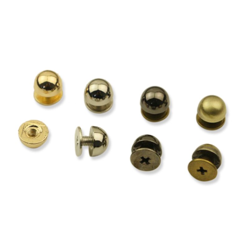 20Pcs 8mm DIY Strap Rivet Screw Mushroom Dome Bolt Round Head Screws Punk Metal Nails Fabric Button for Luggage Garment Bag Shoe