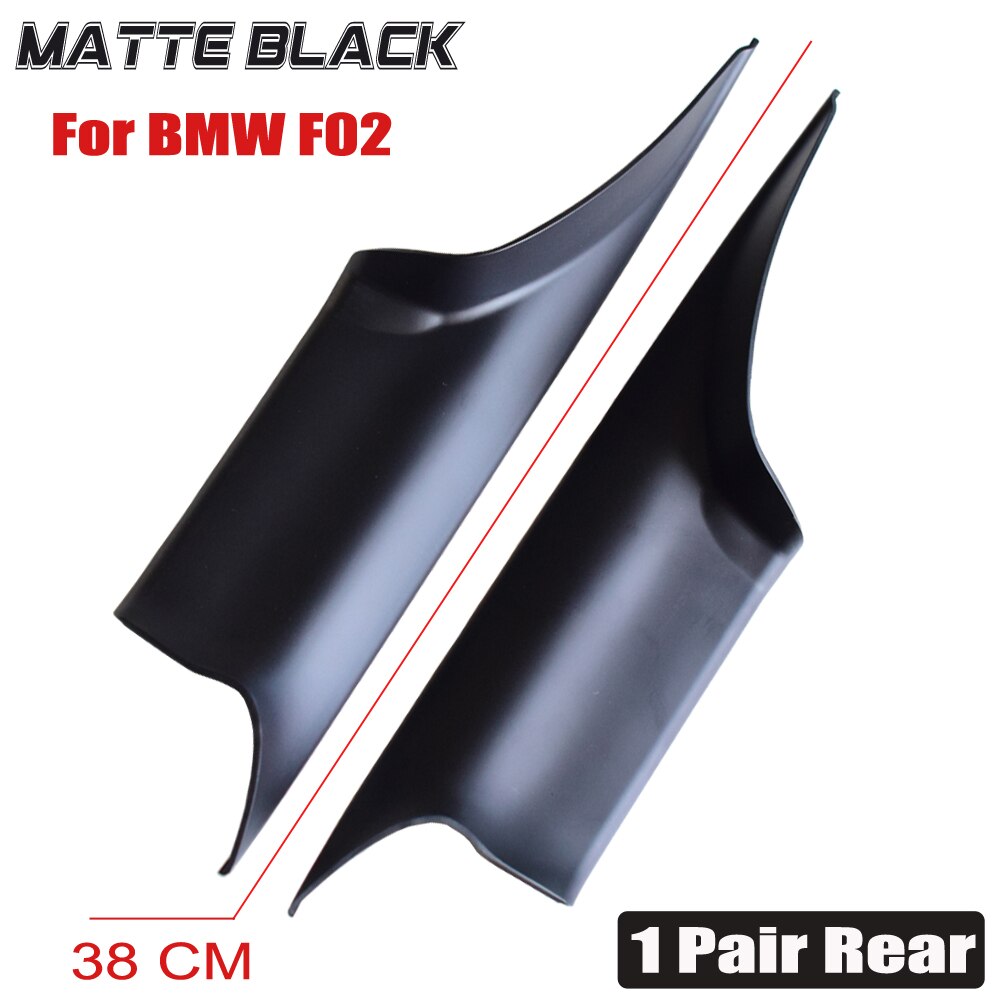 Manija de puerta Interior de coche de plástico ABS para BMW f01 f02 serie 7 730 740 750, Panel de tracción, molduras de Marcos, cubierta de fibra de carbono/negro brillante: 1Pair-Rear-Matt-F02