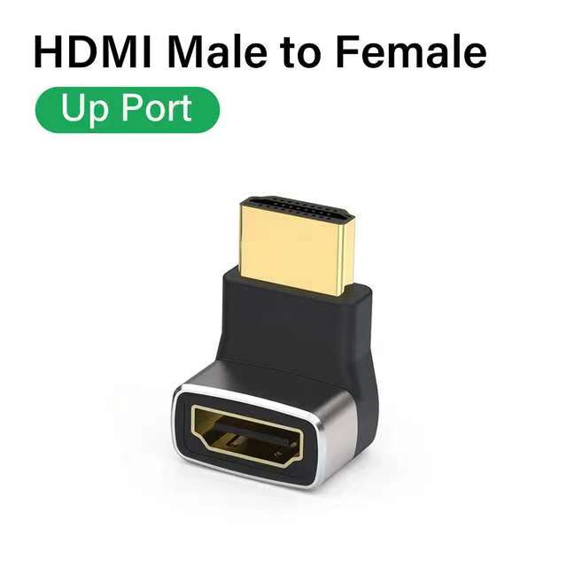 Adattatore HDMI 2.1 da 90 gradi mini porta micro HDMI per uscita video HDR 8K 60Hz 4K 120Hz 48Gbps compatibile con computer portatile TV HD: Rosso