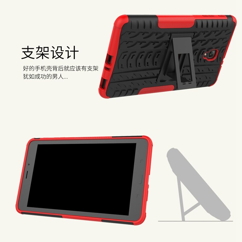 For Samsung galaxy Tab A 8.0 case for SM- T380 T385 Tablet Armor case TPU+PC Shockproof Stand Cover capa