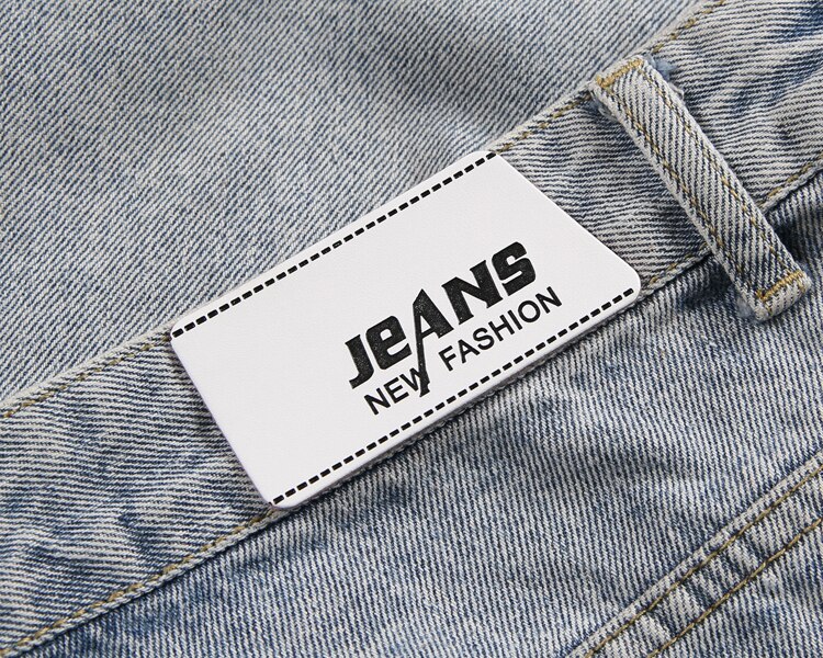 Jeans-Etikett in Lagerbier/PU/karte Stichworte Universal- Jeans leder Patch etiketten gute leder Etikett für Jeans 100 teile/los