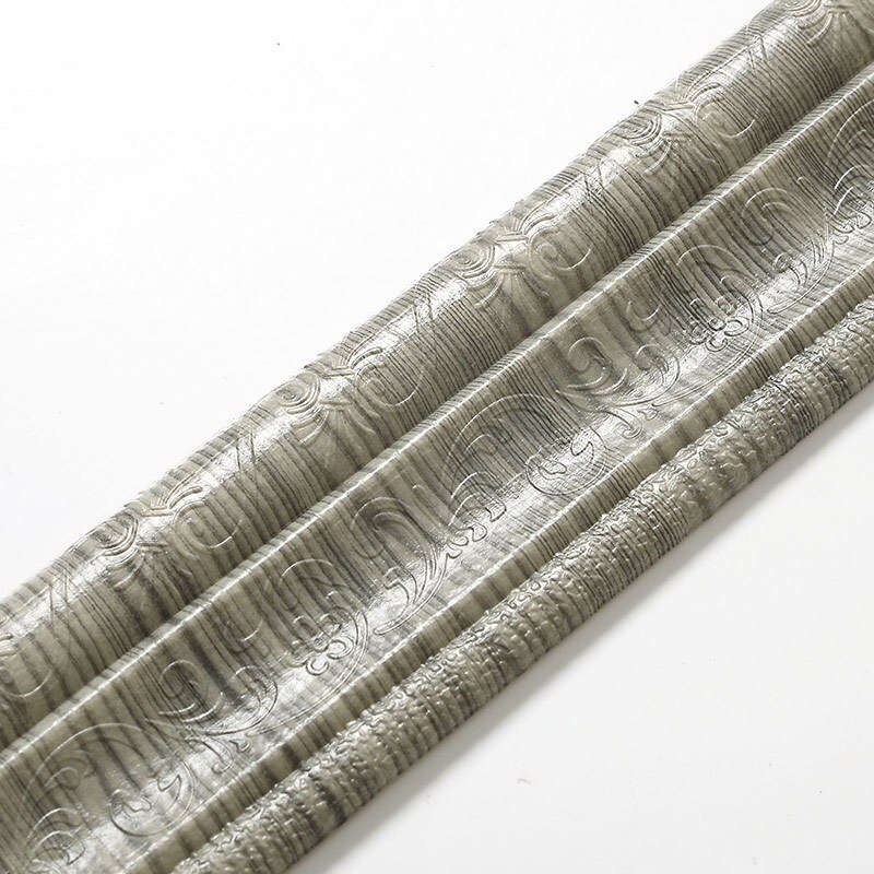 2.3M 3D Border Waterproof Wall Sticker Top Corner Line Wall Edge Strip Wall Waist Line Sticker Tiles Wallpaper Border Home Decor: Gray