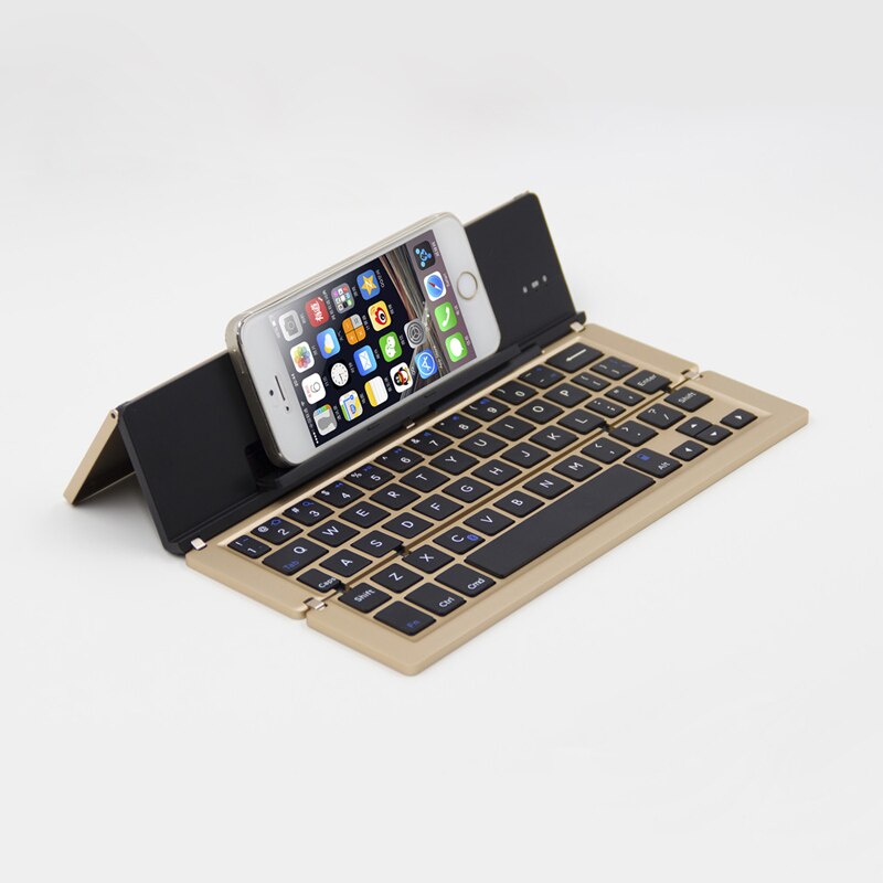 Ultra-thin Folding Blue-tooth Keyboard For Universal Android Tablet Phone Mini Wireless Keyboard: Tyrant Gold